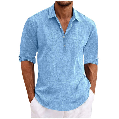 Retro Cotton Linen Men's Shirt