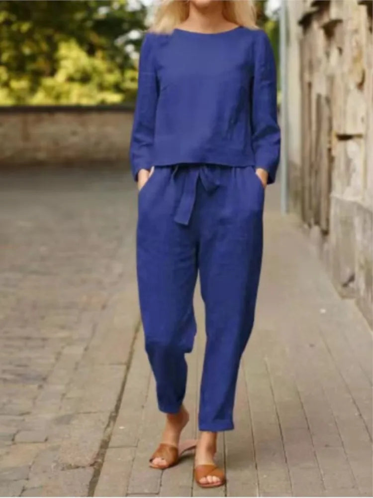 Elegant Linen Women's Pant Sets