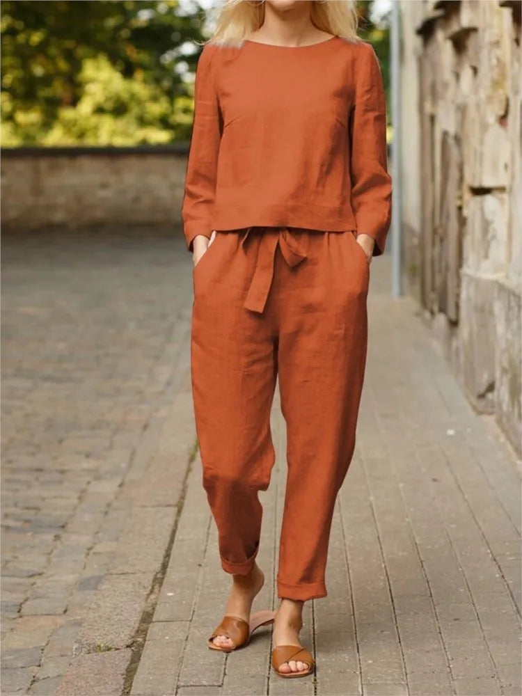 Elegant Linen Women's Pant Sets