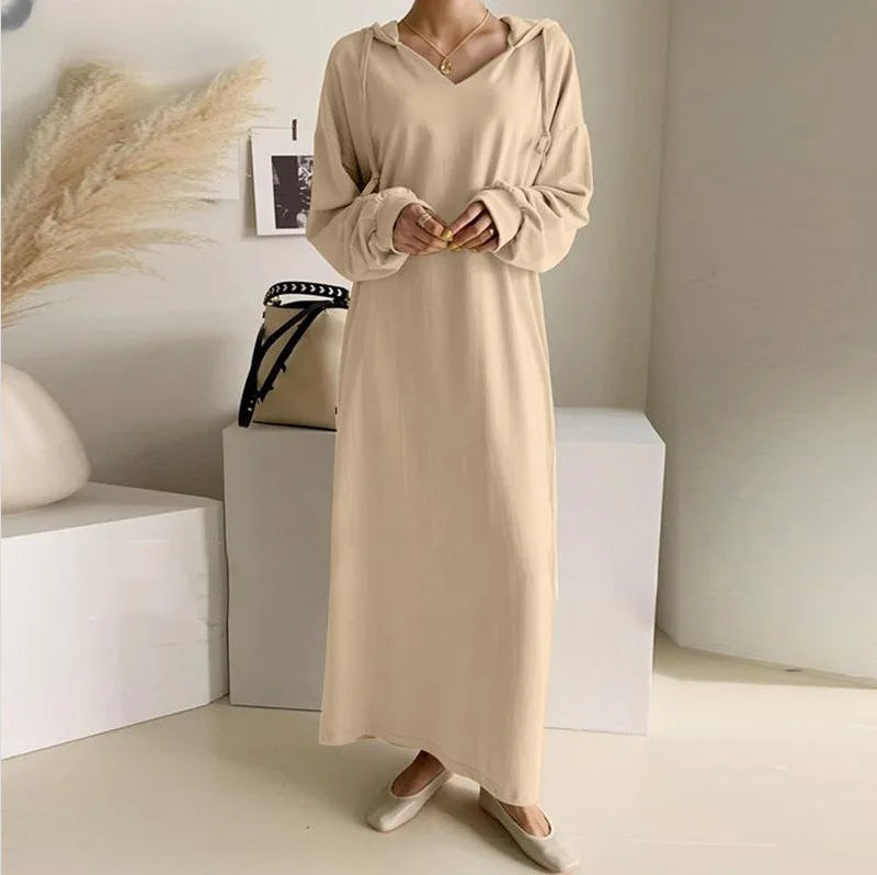 Spring Chic Hooded Pocket Dress