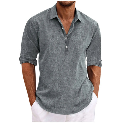 Retro Cotton Linen Men's Shirt