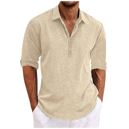 Retro Cotton Linen Men's Shirt