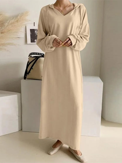 Spring Chic Hooded Pocket Dress