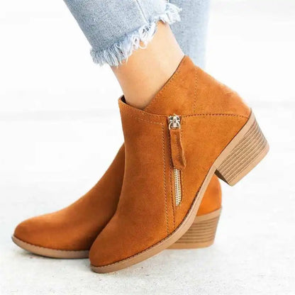 Chic Round Toe Autumn Boots