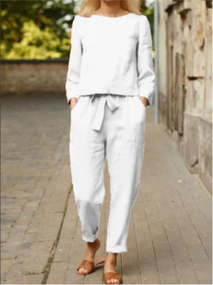 Elegant Linen Women's Pant Sets