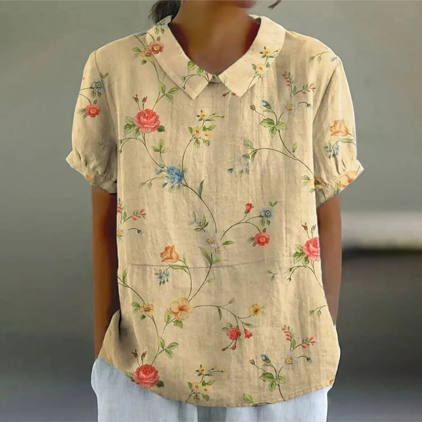 Vintage Floral Summer Blouse 1+1 FREE