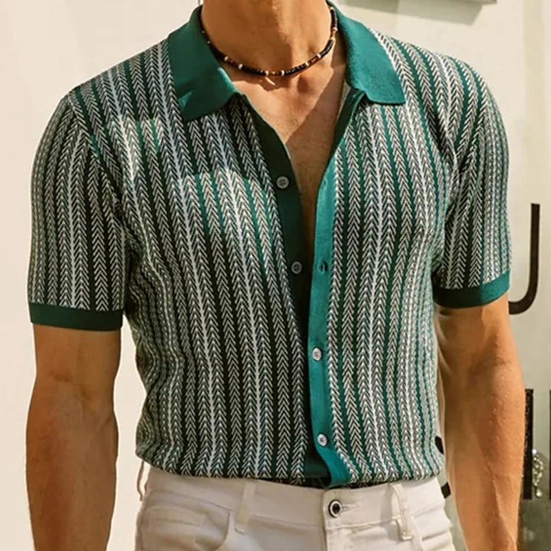 Vintage Men's Knitted Business Shirt