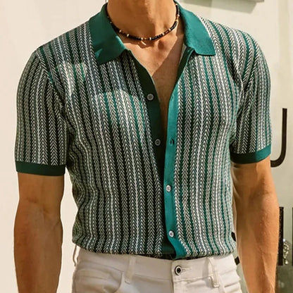 Vintage Men's Knitted Business Shirt