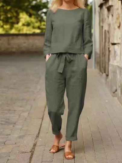 Elegant Linen Women's Pant Sets