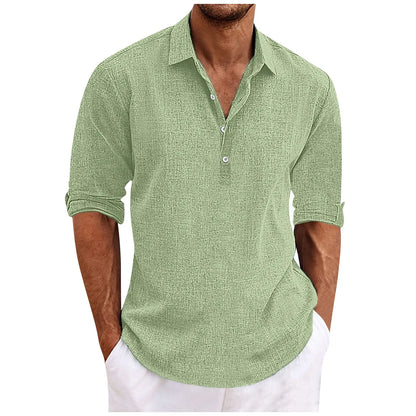 Retro Cotton Linen Men's Shirt